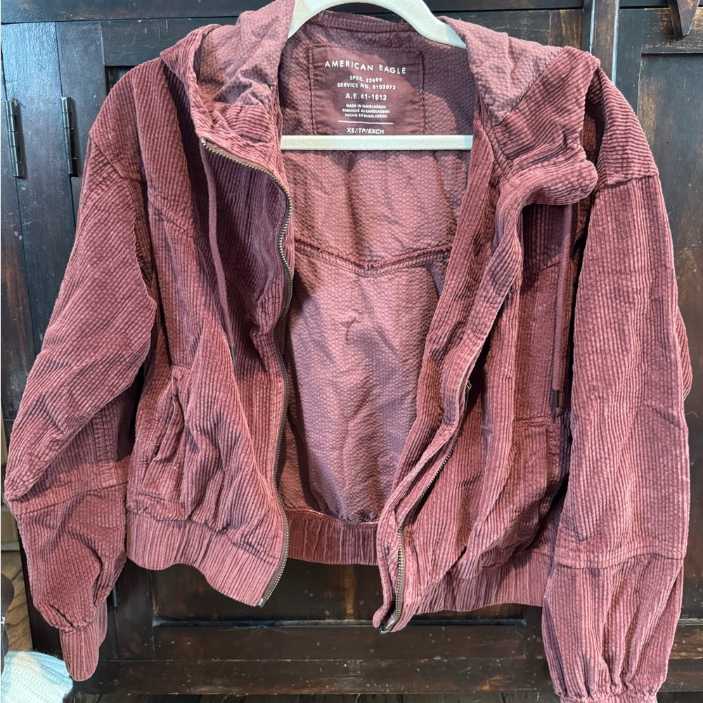 American Eagle Outfitters Maroon Corduroy Jacket. XS